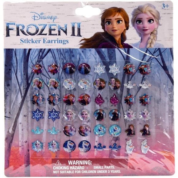 Set of 48 24 Pairs Disney Frozen Earrings Features Olaf Anna & Elsa Sticker - Picture 1 of 1